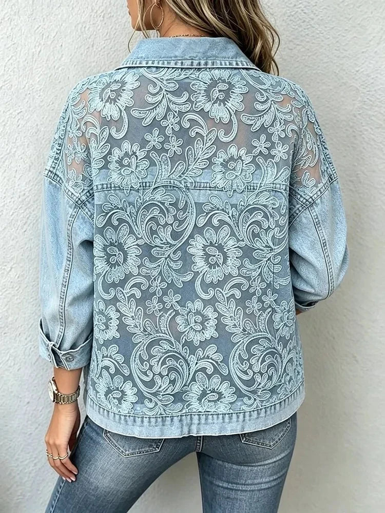 Yaleena Lace Denim Jacket