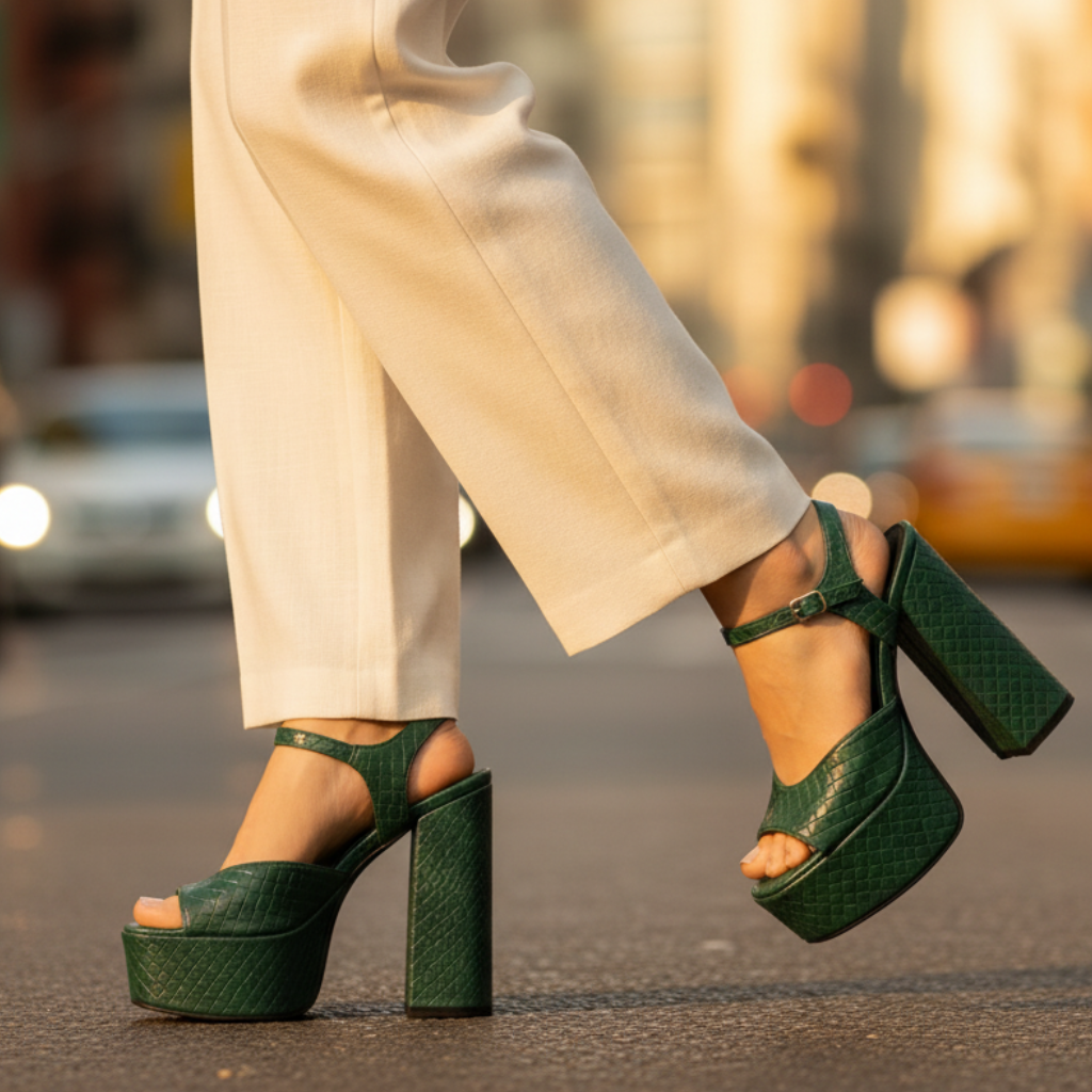 Aurora Buckle Platform Heels