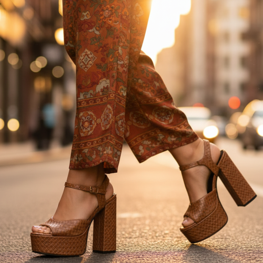 Aurora Buckle Platform Heels