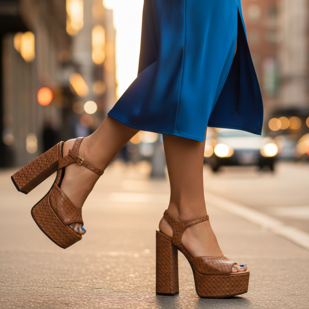 Aurora Buckle Platform Heels