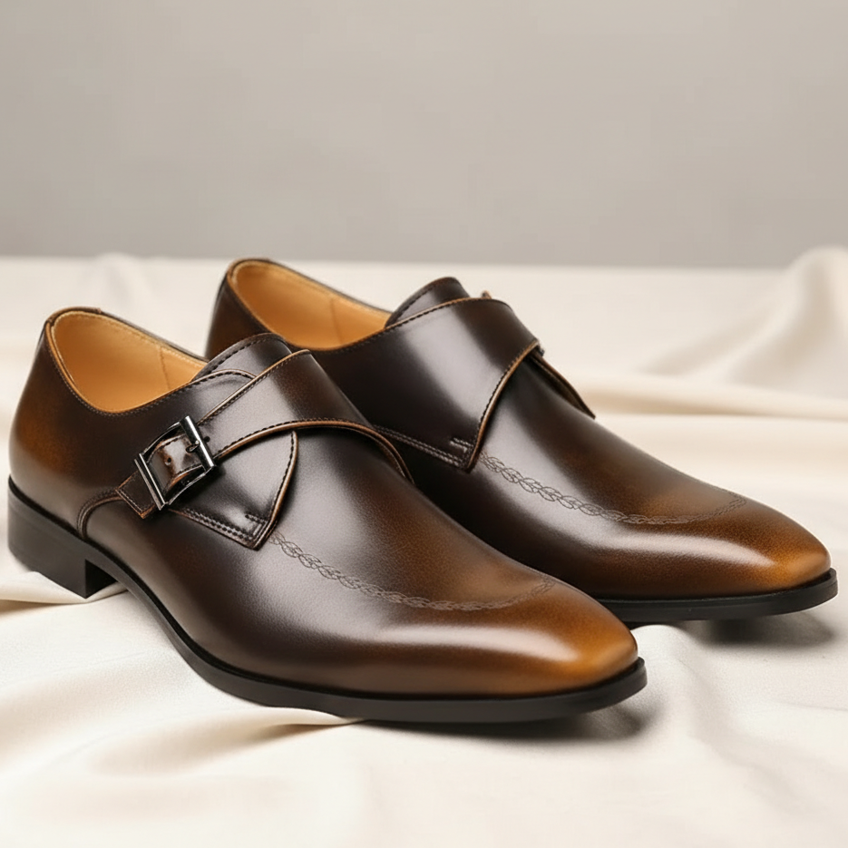 Atlas Leather Monk Strap Loafers