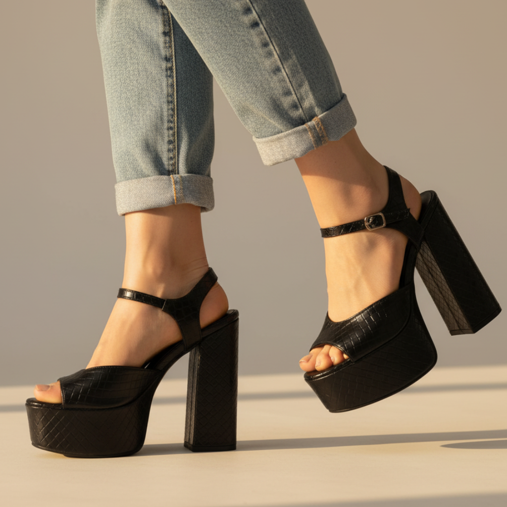 Aurora Buckle Platform Heels