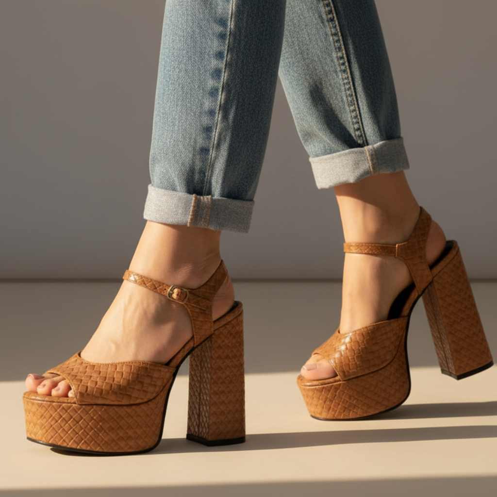 Aurora Buckle Platform Heels