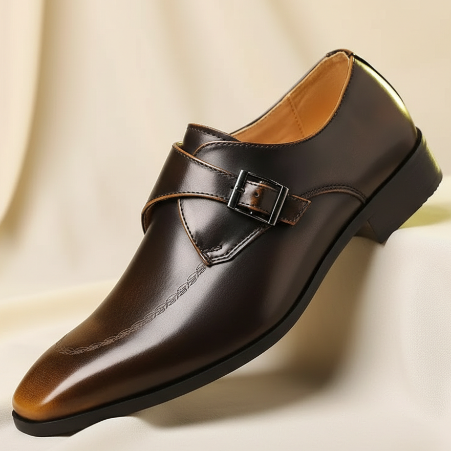 Atlas Leather Monk Strap Loafers