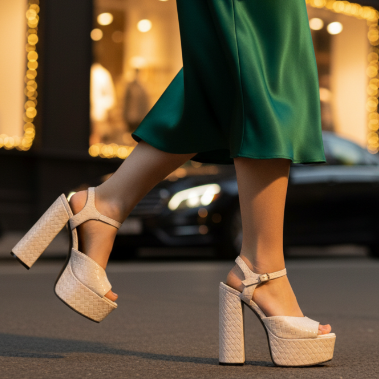 Aurora Buckle Platform Heels