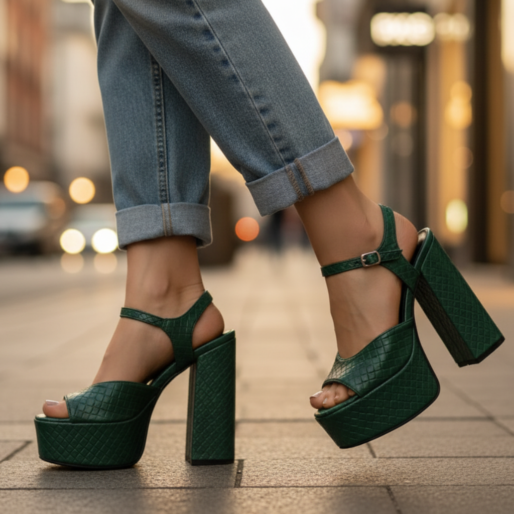 Aurora Buckle Platform Heels