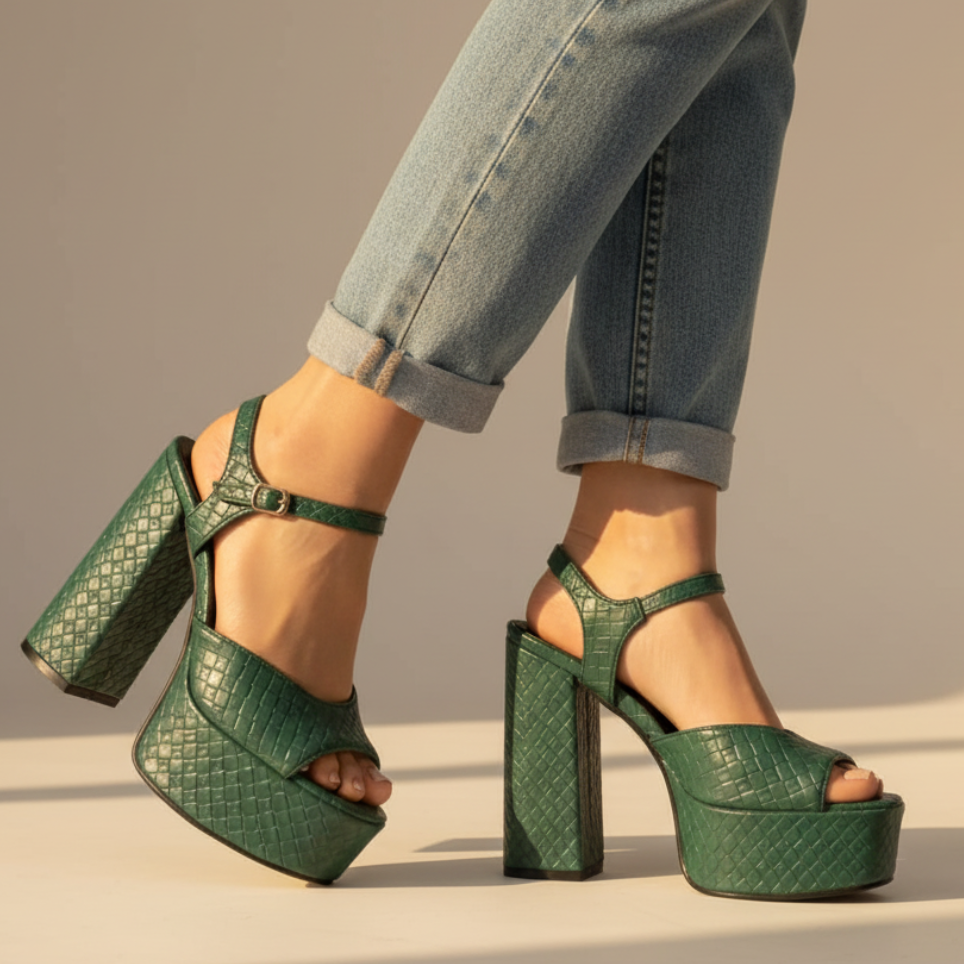 Aurora Buckle Platform Heels