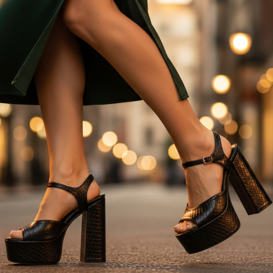 Aurora Buckle Platform Heels
