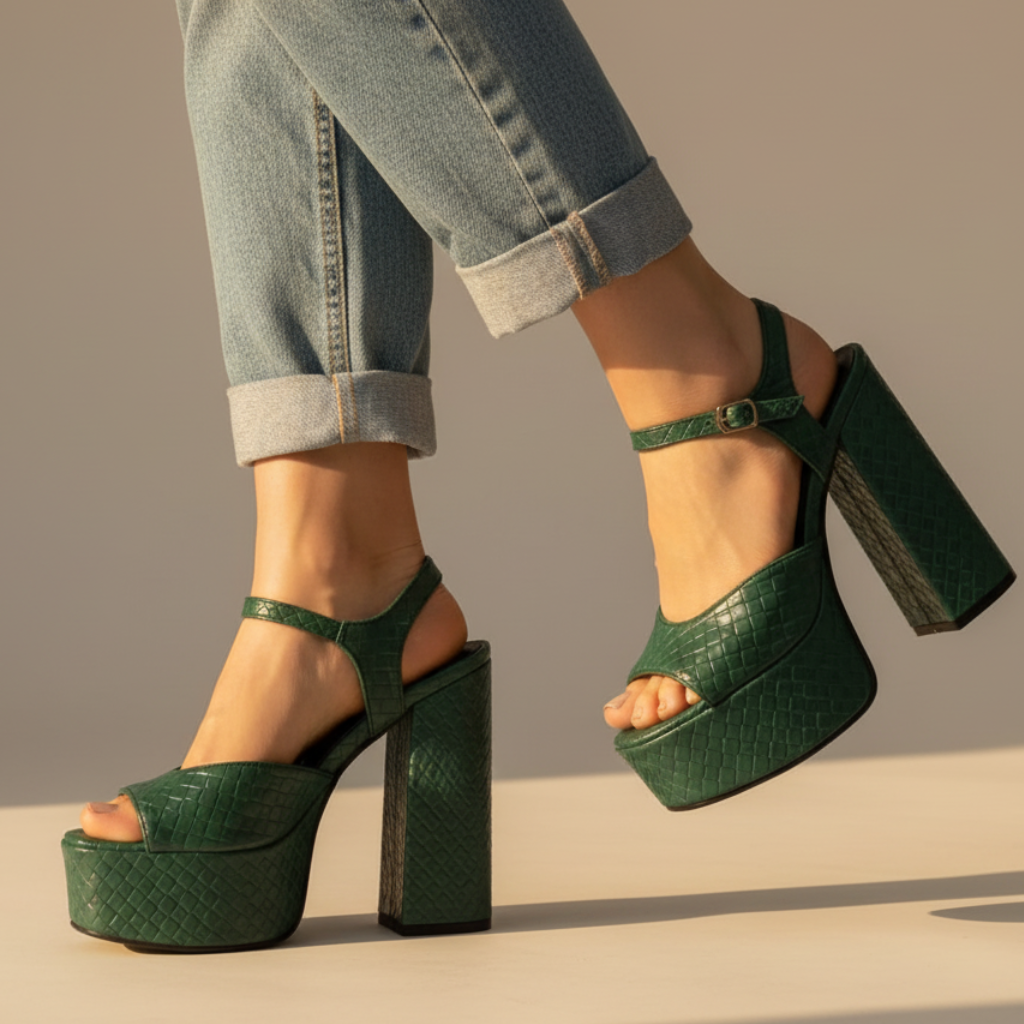 Aurora Buckle Platform Heels