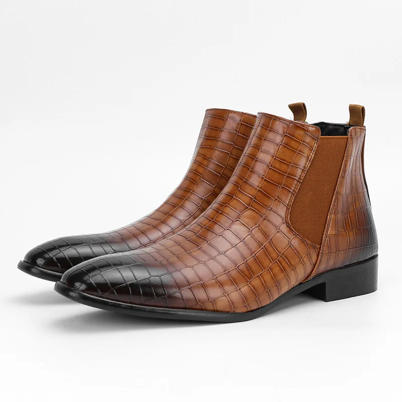 Brunello Men Leather Chelsea Boots