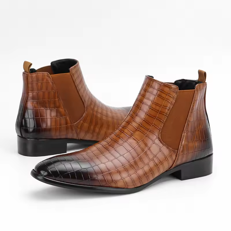 Brunello Men Leather Chelsea Boots
