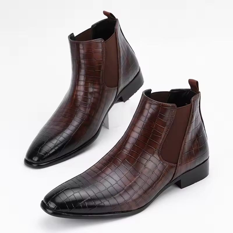 Brunello Men Leather Chelsea Boots