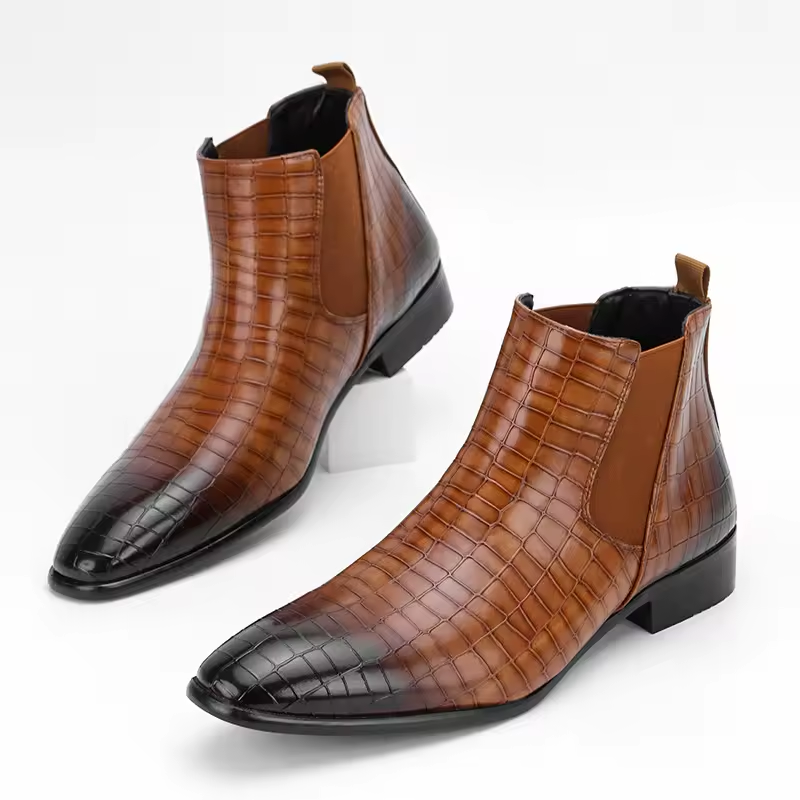 Brunello Men Leather Chelsea Boots
