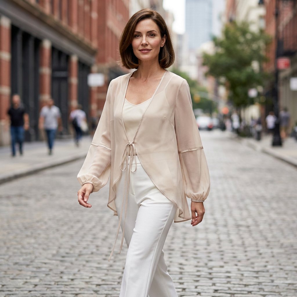 Amaris Tie Front Chiffon Blouse