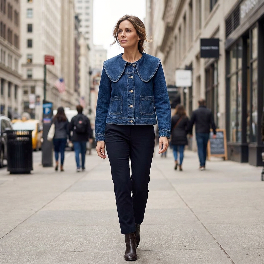 Blaire Oversized Collar Denim Jacket