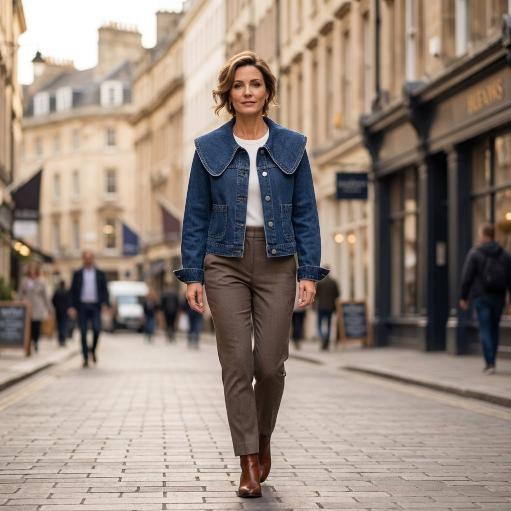 Blaire Oversized Collar Denim Jacket