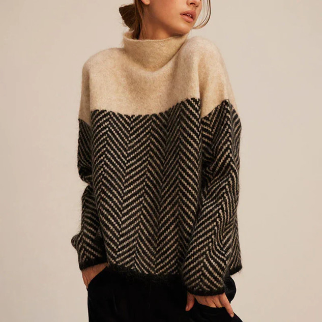 Liora Herringbone Knit Sweater