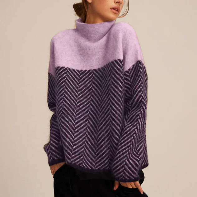 Liora Herringbone Knit Sweater